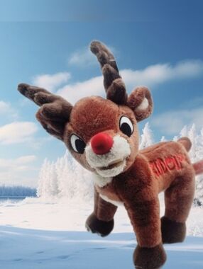 Rudolph red nose reindeer plush cute